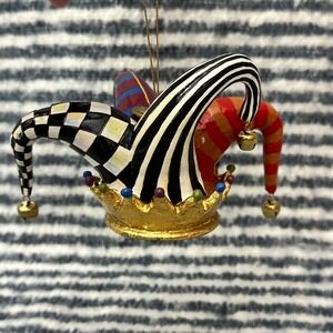 MacKenzie-Childs Rare Jester's Hat‎ Hanging Ornament Discontinued Mardi Gras